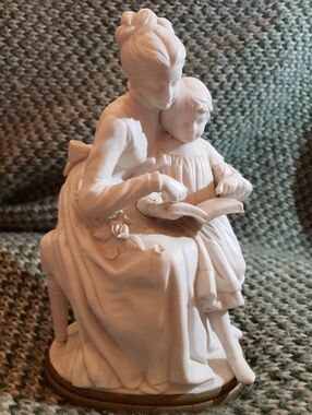 Vintage ​Goebel Irene Spencer "Hug Me" Bisque Porcelain Mother & Child Lamp Base